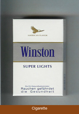 Winston American Flavor Super Lights cigarettes hard box