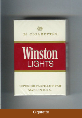 Winston Lights white and red cigarettes hard box