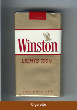Winston with eagle from above in the right Lights 100s cigarettes soft box