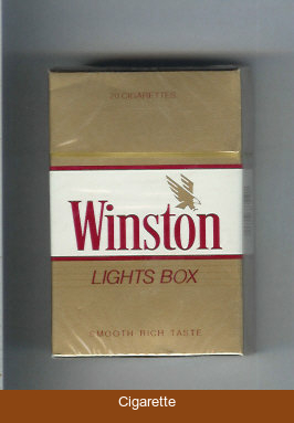 Winston with eagle from above in the right Lights cigarettes hard box