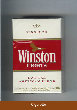 Winston Lights white and red hard box cigarettes