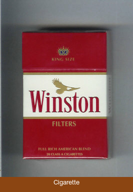 Winston with eagle from above Filters on red cigarettes hard box