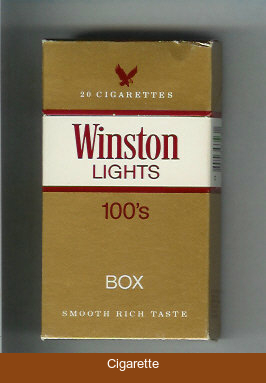 Winston Lights 100s cigarettes hard box