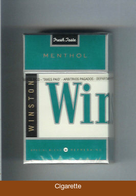 Winston Menthol cigarettes hard box