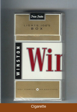 Winston Lights 100s Box cigarettes hard box
