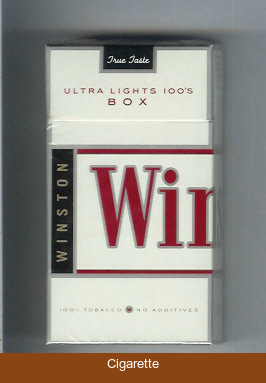 Winston Ultra Lights 100s Box cigarettes hard box