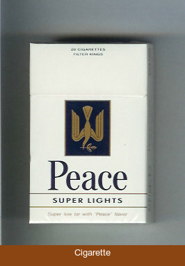Peace Super Lights white and blue cigarettes hard box