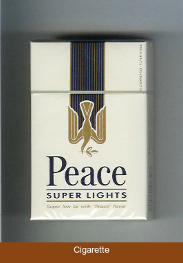 Peace Super Lights white and blue hard box cigarettes