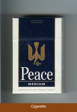 Peace Medium blue and white cigarettes hard box