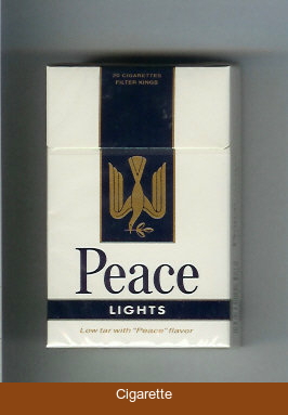 Peace Lights white and blue cigarettes hard box
