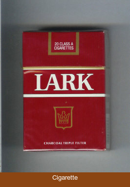 Lark Charcoal Triple Filter red cigarettes hard box