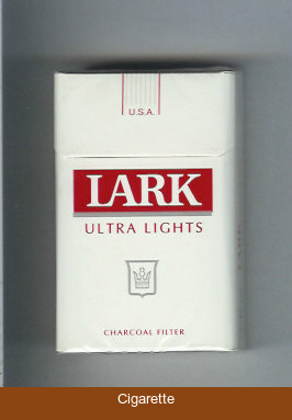Lark Ultra Lights Charcoal Filter white and red cigarettes hard box