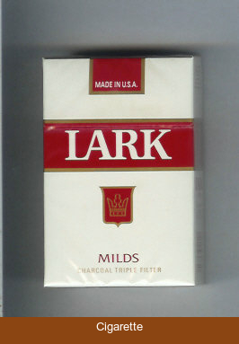 Lark Milds Charcoal Triple Filter white and red cigarettes hard box