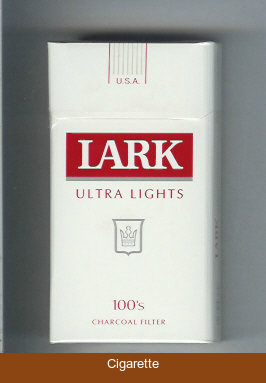 Lark Ultra Lights 100s Charcoal Filter white and red cigarettes hard box