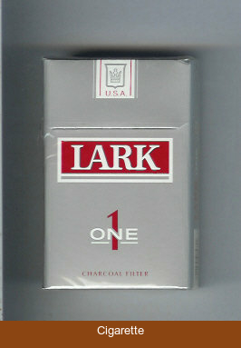 Lark 1 One Charcoal Filter grey and red cigarettes hard box
