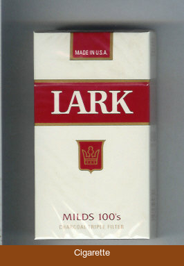 Lark Milds 100s Charcoal Triple Filter white and red cigarettes hard box