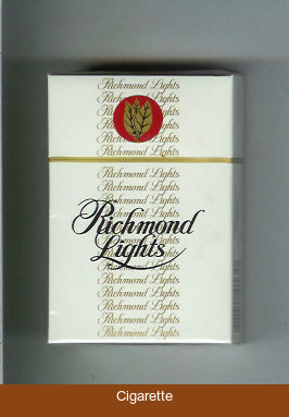 Richmond Lights cigarettes white hard box