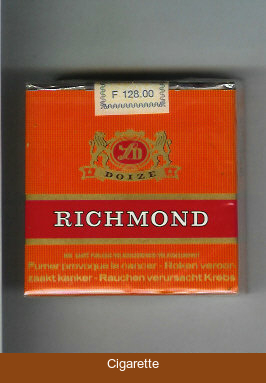 Richmond 25 cigarettes orange and red soft box