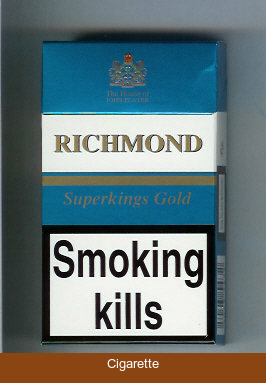 Richmond Superkings Gold 100s cigarettes hard box