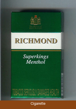 Richmond Superkings Menthol 100s cigarettes hard box