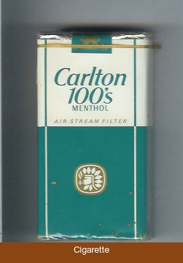 Carlton Menthol 100's cigarettes air stream filter soft box