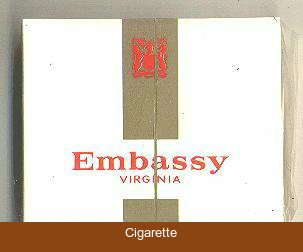 Embassy Virginia cigarettes wide flat hard box