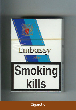 Embassy Blue cigarettes hard box