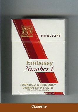 Embassy Number 1 on white cigarettes hard box