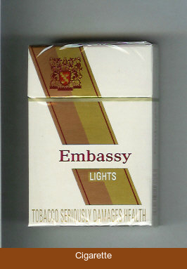 Embassy Lights cigarettes hard box