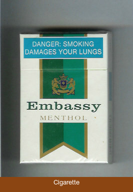 Embassy Menthol Filter cigarettes hard box