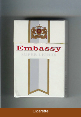 Embassy Super Lights cigarettes hard box