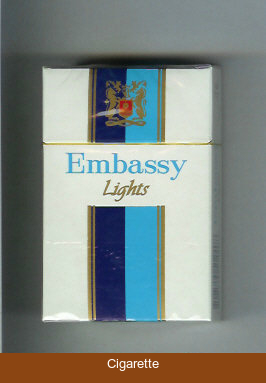 Embassy Lights King Size cigarettes hard box