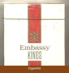 Embassy Kings cigarettes wide flat hard box