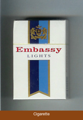 Embassy Lights hard box cigarettes