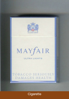 Mayfair Ultra Lights cigarettes hard box