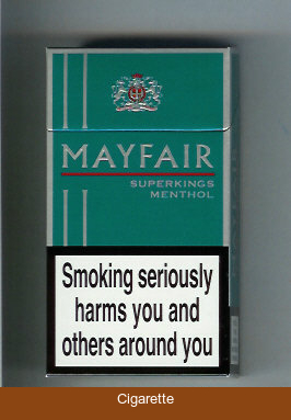 Mayfair Super Kings Menthol 100s cigarettes hard box