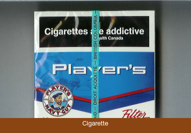 Player's Navy Cut cigarettes blue and white wide flat hard box