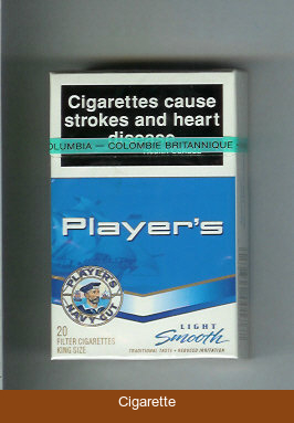 Player's Navy Cut Smooth Light blue and white cigarettes hard box