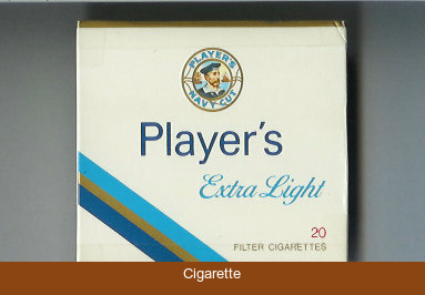 Player's Navy Cut Extra Light cigarettes white and blue wide flat hard box