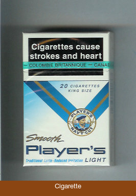 Player's Navy Cut Smooth Light white and blue cigarettes hard box