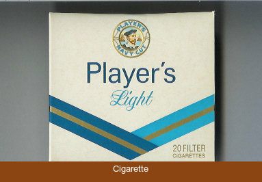 Player's Navy Cut Light cigarettes white and blue wide flat hard box