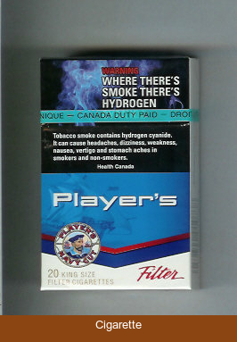 Player's Navy Cut cigarettes blue and white hard box