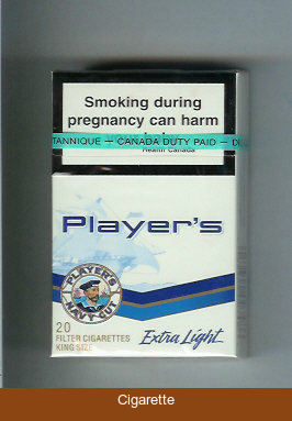 Player's Navy Cut Extra Light white and blue cigarettes hard box