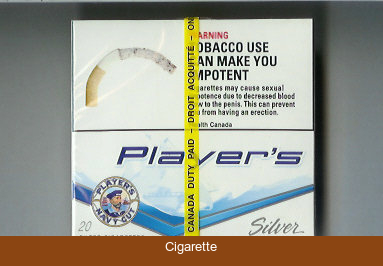 Player's Navy Cut Silver white and blue cigarettes wide flat hard box