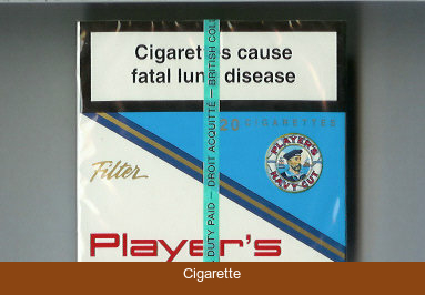 Player's Navy Cut Filter cigarettes white and blue wide flat hard box
