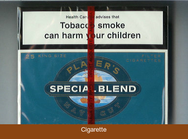 Player's Navy Cut Special Blend 25 blue cigarettes wide flat hard box
