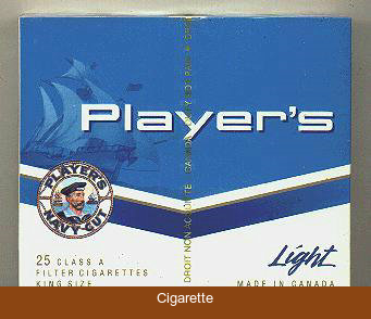 Player's Light 25 cigarettes wide flat hard box