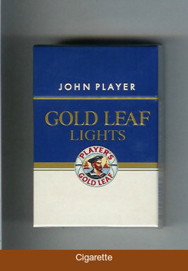 Player's Gold Leaf John Player Lights blue and white cigarettes hard box