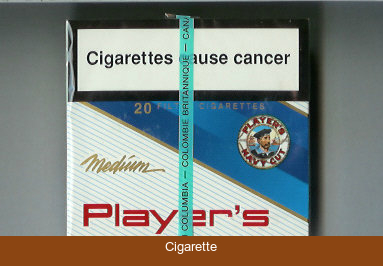Player's Navy Cut Medium cigarettes white and blue wide flat hard box