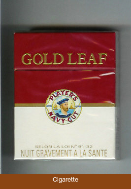 Player's Navy Cut Gold Leaf Navy Cut 25 red and white cigarettes hard box
